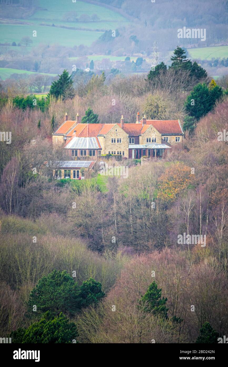 Grande casa nella campagna fuori Durham City, County Durham, Regno Unito Foto Stock
