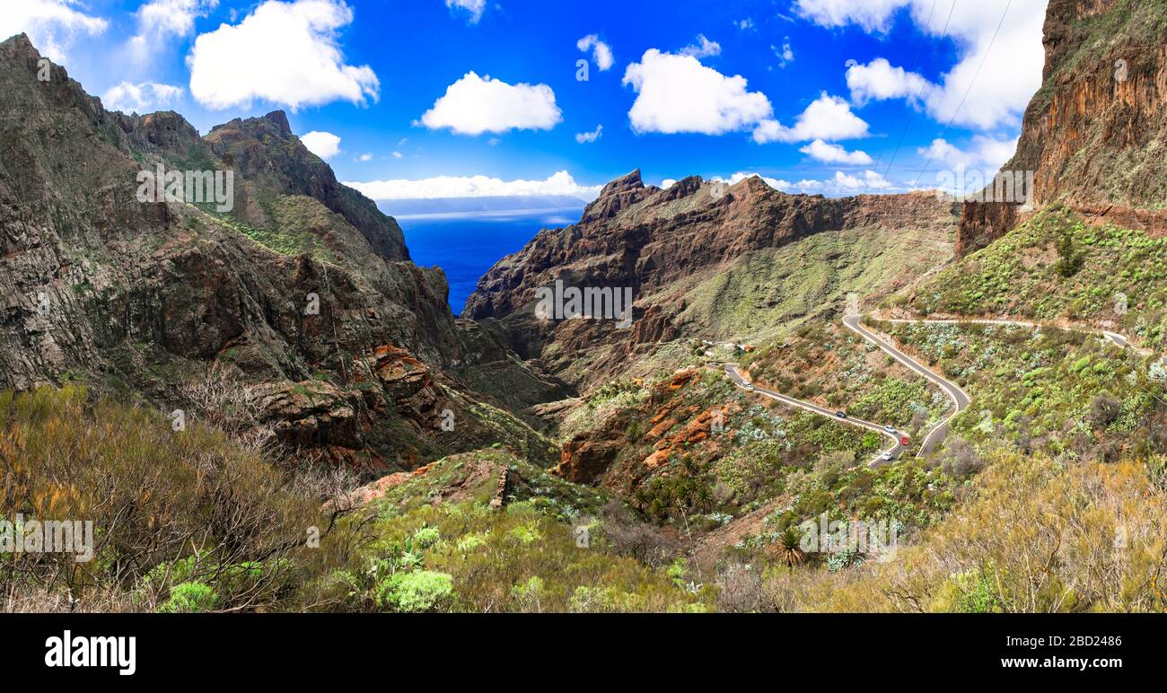 Natura incredibile a Tenerife, vicino villaggio Masca, Isole Canarie, Spagna. Foto Stock
