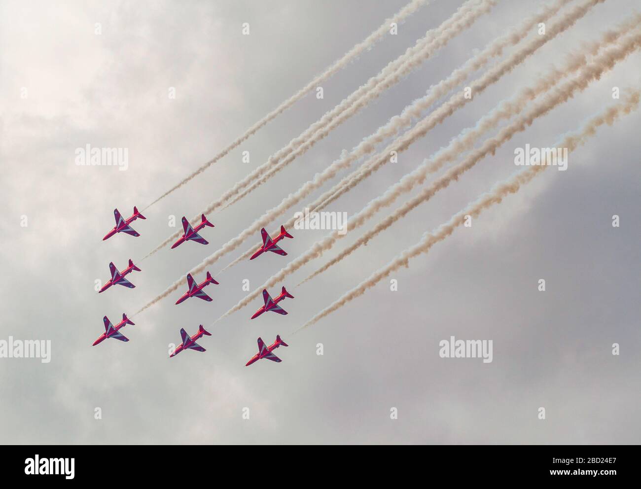 Le frecce rosse battenti a Biggin Hill Airshow di Foto Stock