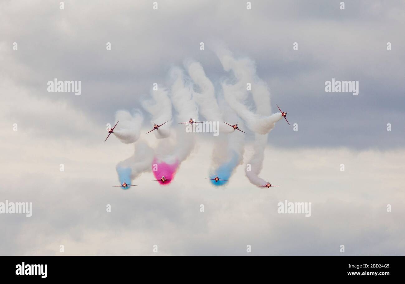 Le frecce rosse battenti a Biggin Hill Airshow di Foto Stock