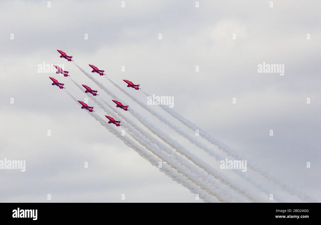 Le frecce rosse battenti a Biggin Hill Airshow di Foto Stock