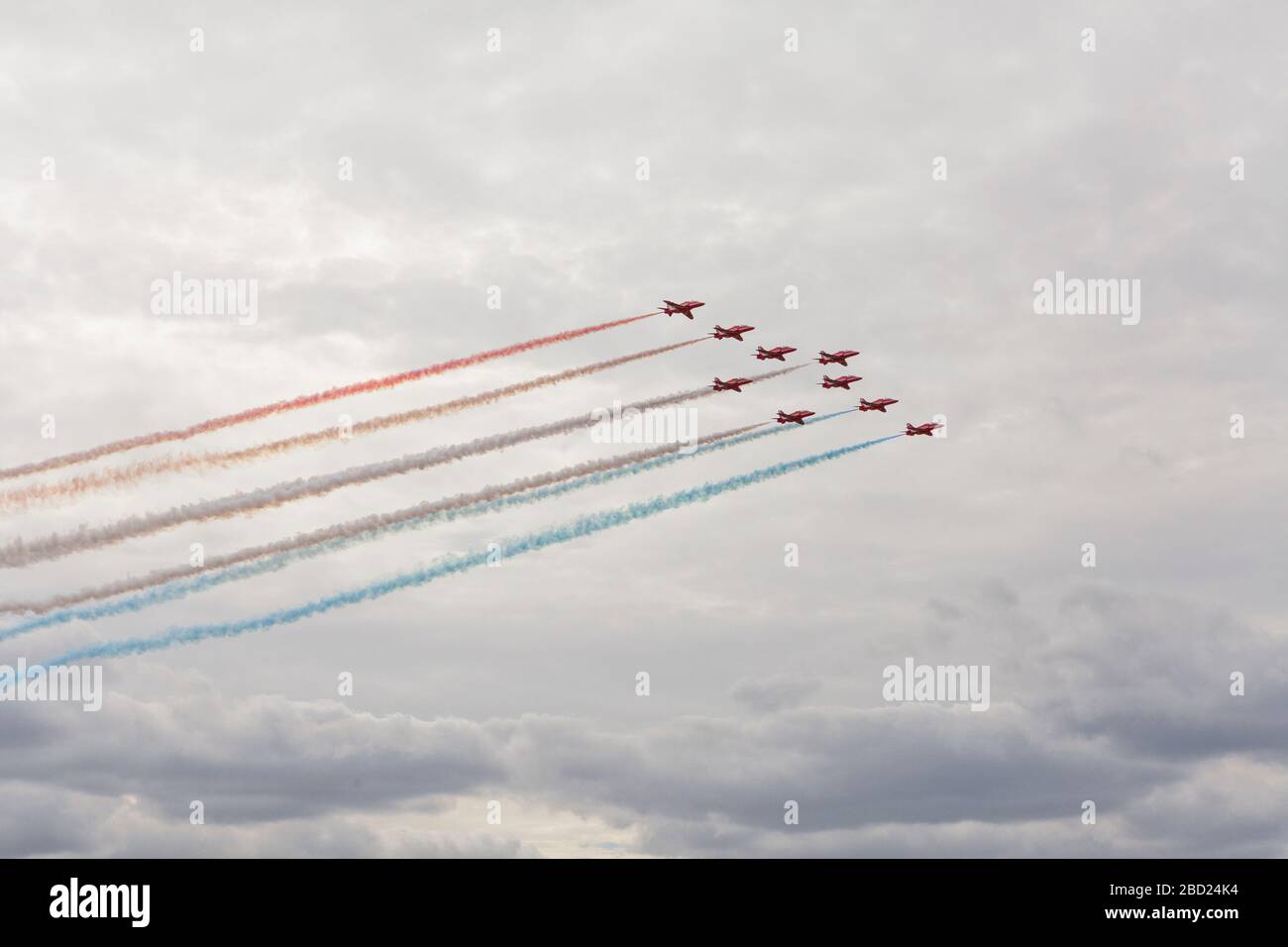 Le frecce rosse battenti a Biggin Hill Airshow di Foto Stock