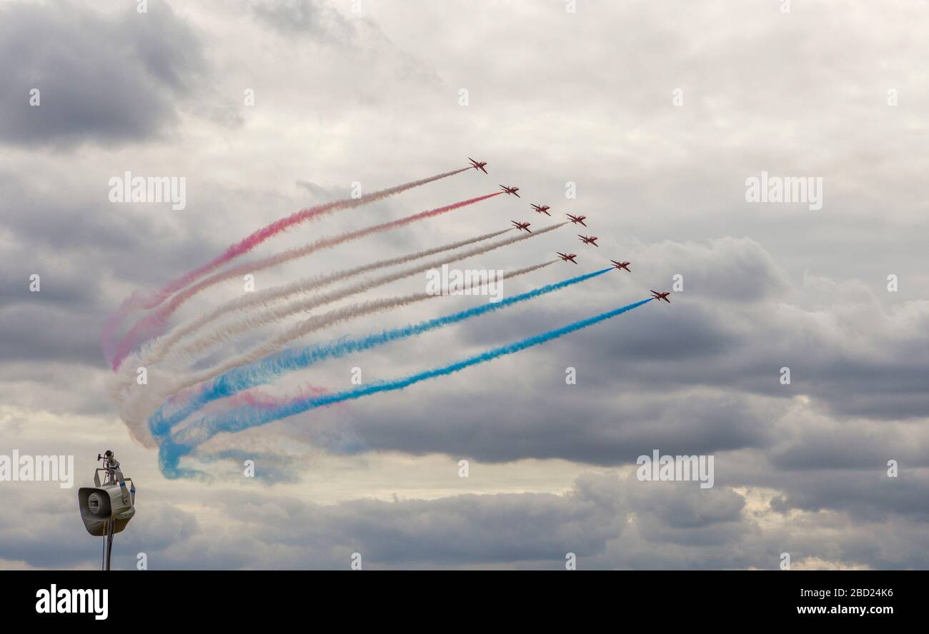 Le frecce rosse battenti a Biggin Hill Airshow di Foto Stock