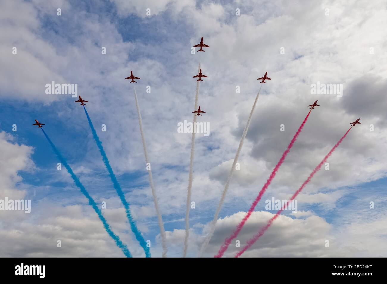 Le frecce rosse battenti a Biggin Hill Airshow di Foto Stock