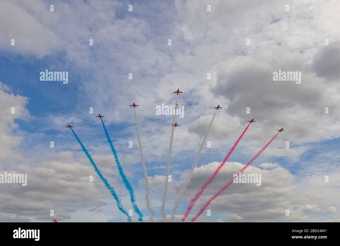 Le frecce rosse battenti a Biggin Hill Airshow di Foto Stock