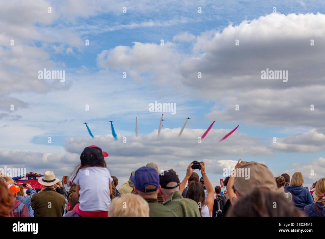 Le frecce rosse battenti a Biggin Hill Airshow di Foto Stock