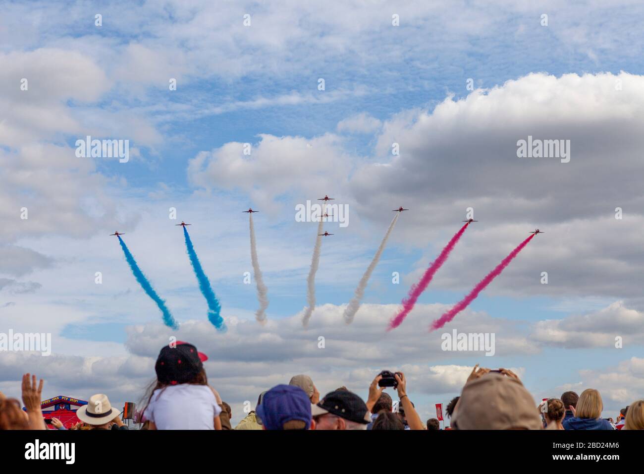 Le frecce rosse battenti a Biggin Hill Airshow di Foto Stock