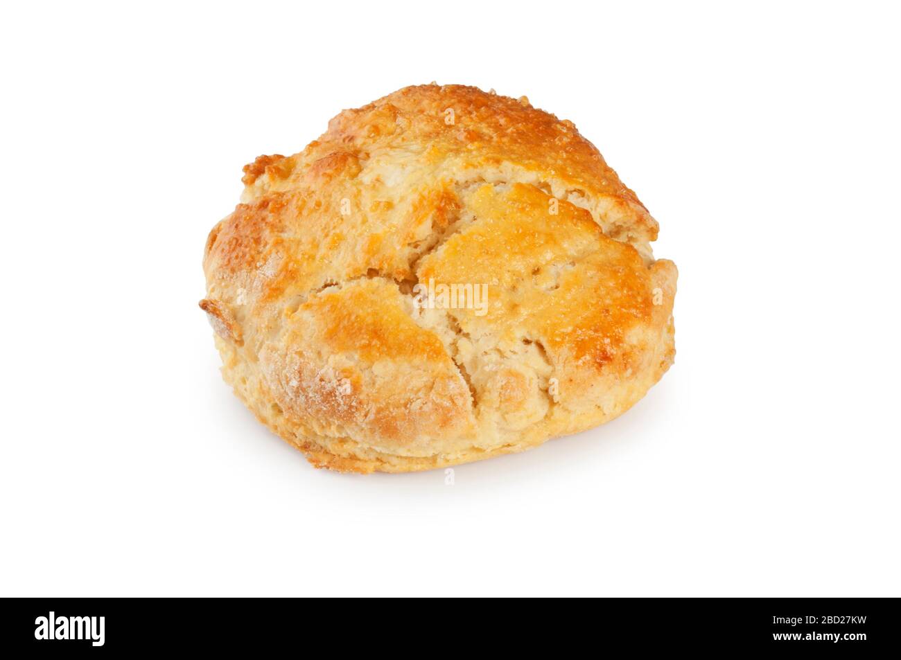 Studio di focaccine tradizionali fatte in casa ritagliate su uno sfondo bianco Foto Stock