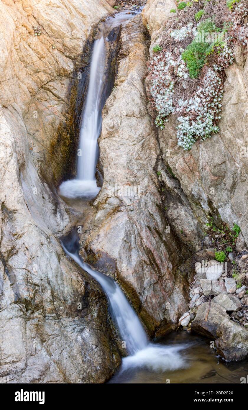 Soberanes Creek Lower Falls, Garrapata state Park, Big sur, California, Stati Uniti Foto Stock