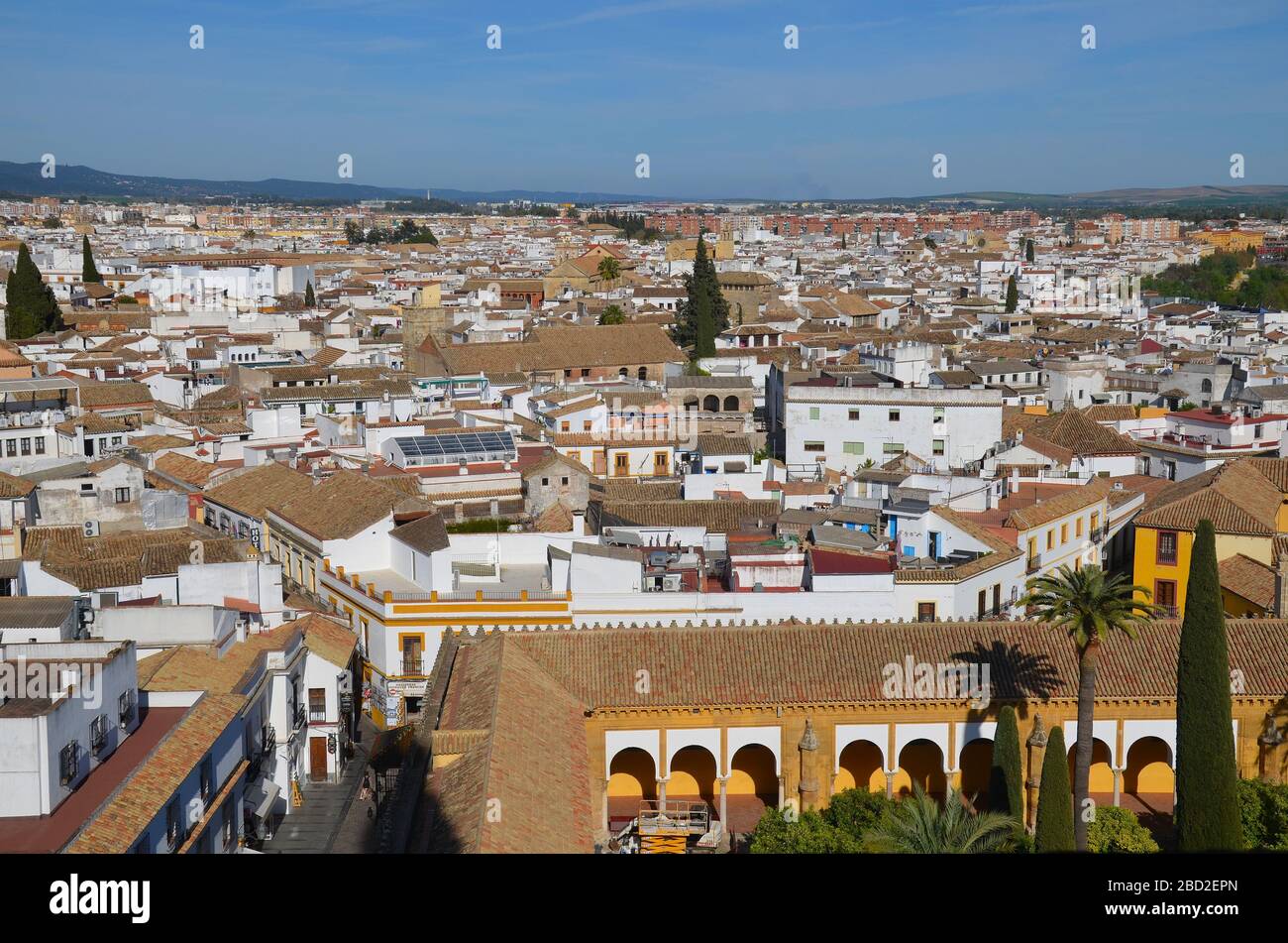Cordoba in Andalusia, Spanien: Blick vom Turm der Mesquita, Panorama Foto Stock