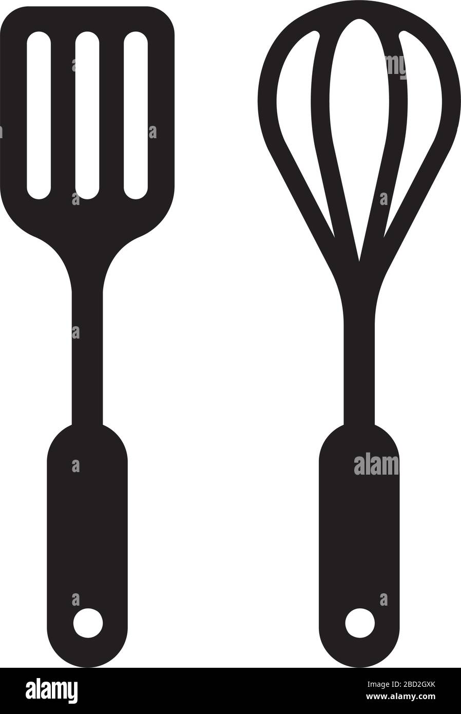 icona utensili da cucina (spatola e whisky) Illustrazione Vettoriale