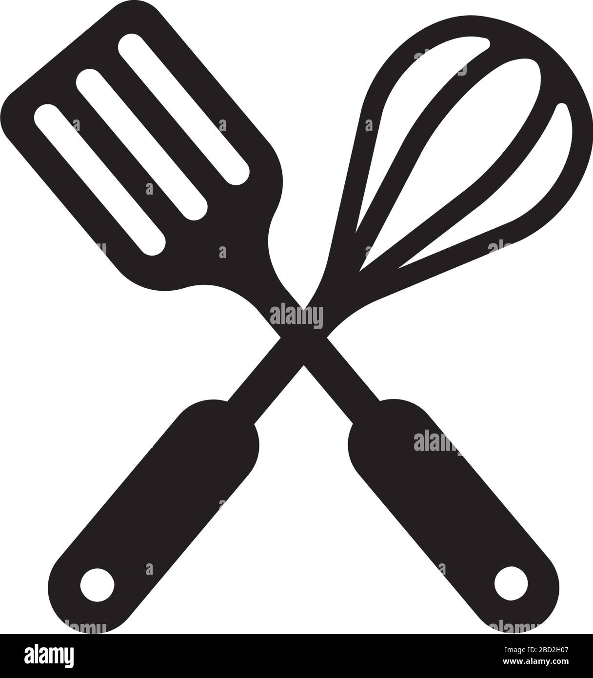 icona utensili da cucina (spatola e whisky) Illustrazione Vettoriale