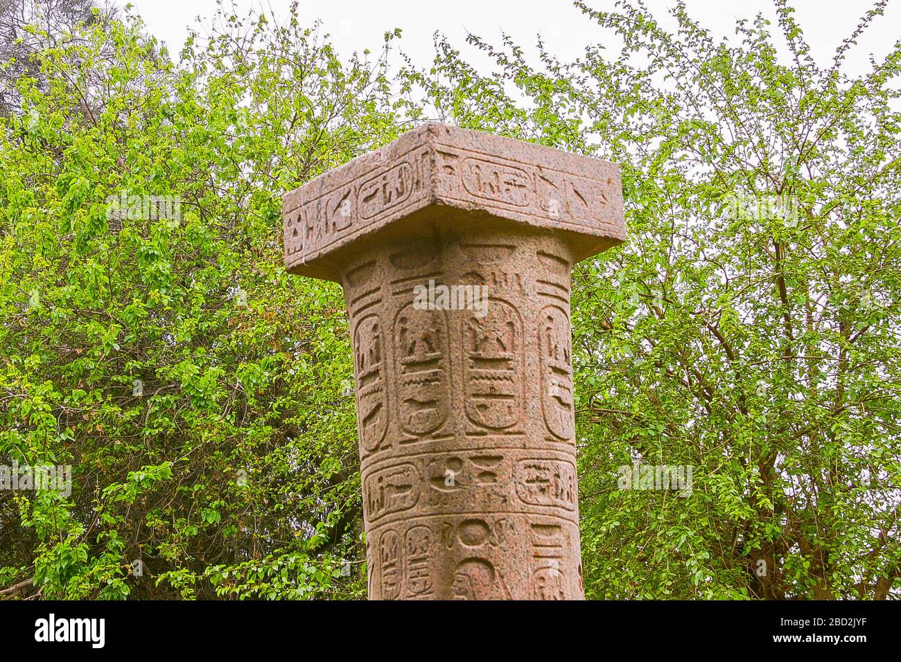 Egitto, Cairo, Eliopolis, colonna commemorativa del re Merenptah. Foto scattata nel 2007, prima dello smontaggio. Ciò che era sulla capitale non è noto. Foto Stock