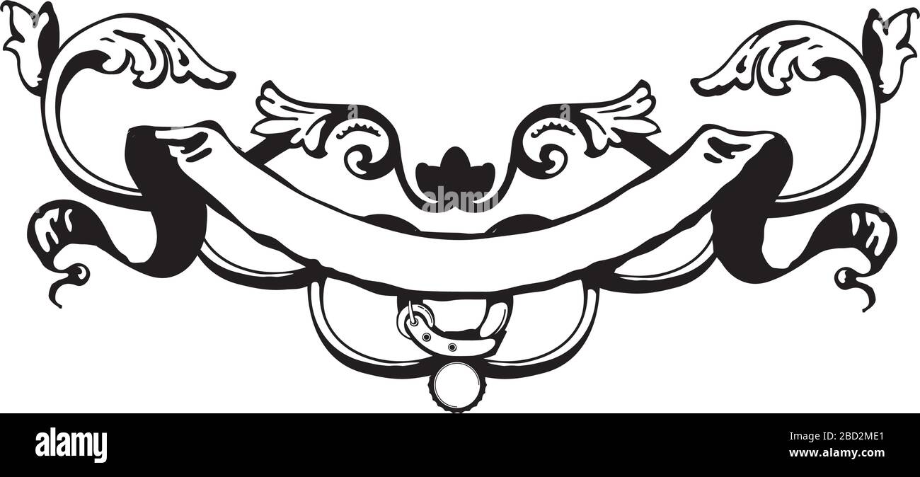 illustrazione del nastro ornamentale vintage (banner) Illustrazione Vettoriale