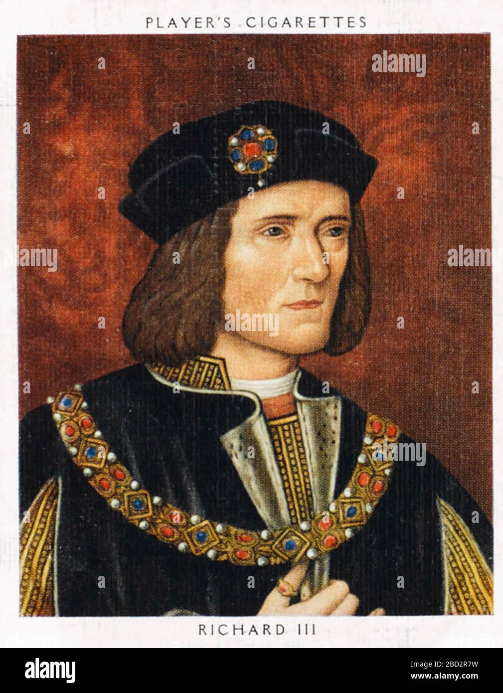 RICHARD III D'INGHILTERRA (1452-1485) su un biglietto da 1935 sigarette Foto Stock