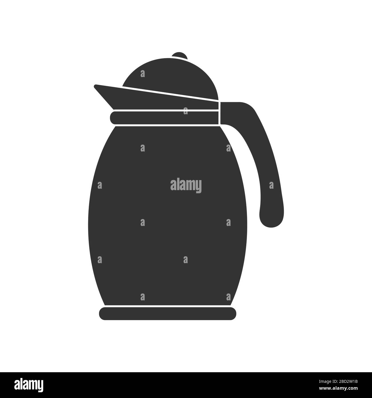 Icona di una teiera o di una brocca con un coperchio. Illustrazione del materiale vettoriale. Design semplice isolato su sfondo bianco Illustrazione Vettoriale