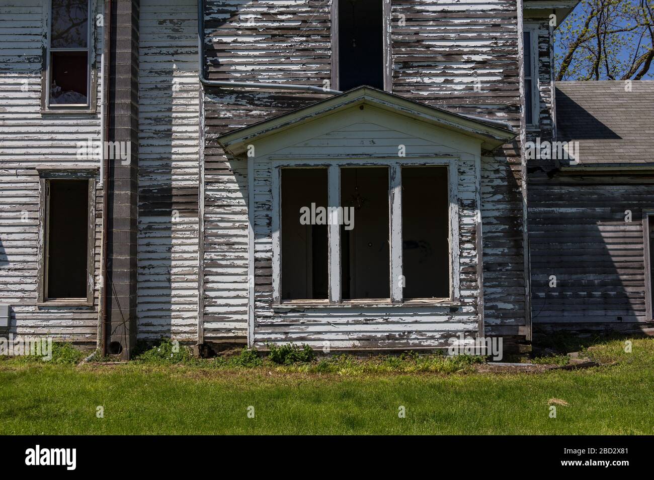 Dettaglio di una casa colonica abbandonata negli Stati Uniti Foto Stock