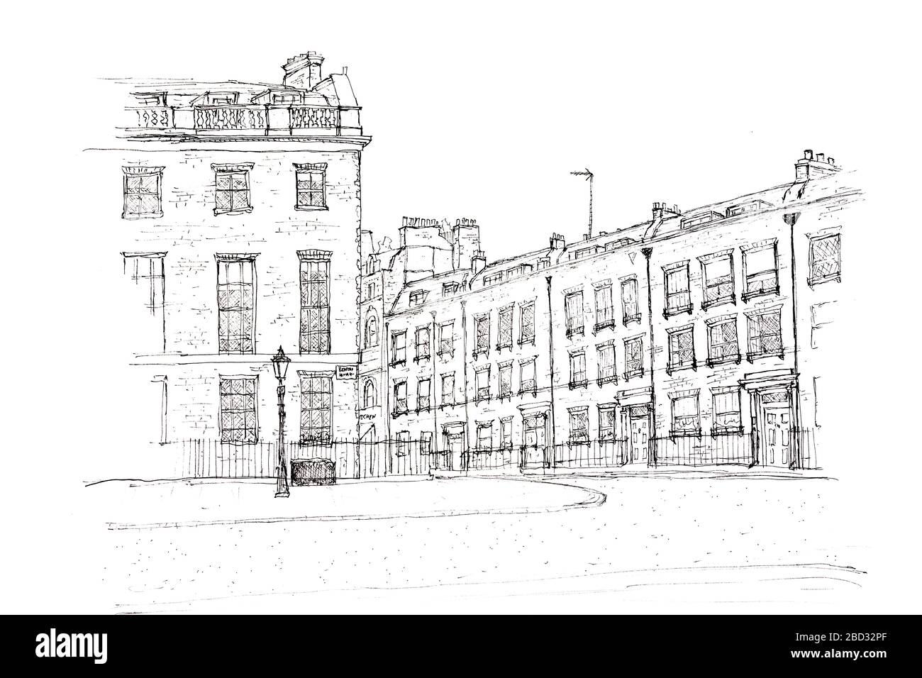 Bedford Square, Bloomsbury, Londra, Regno Unito Foto Stock