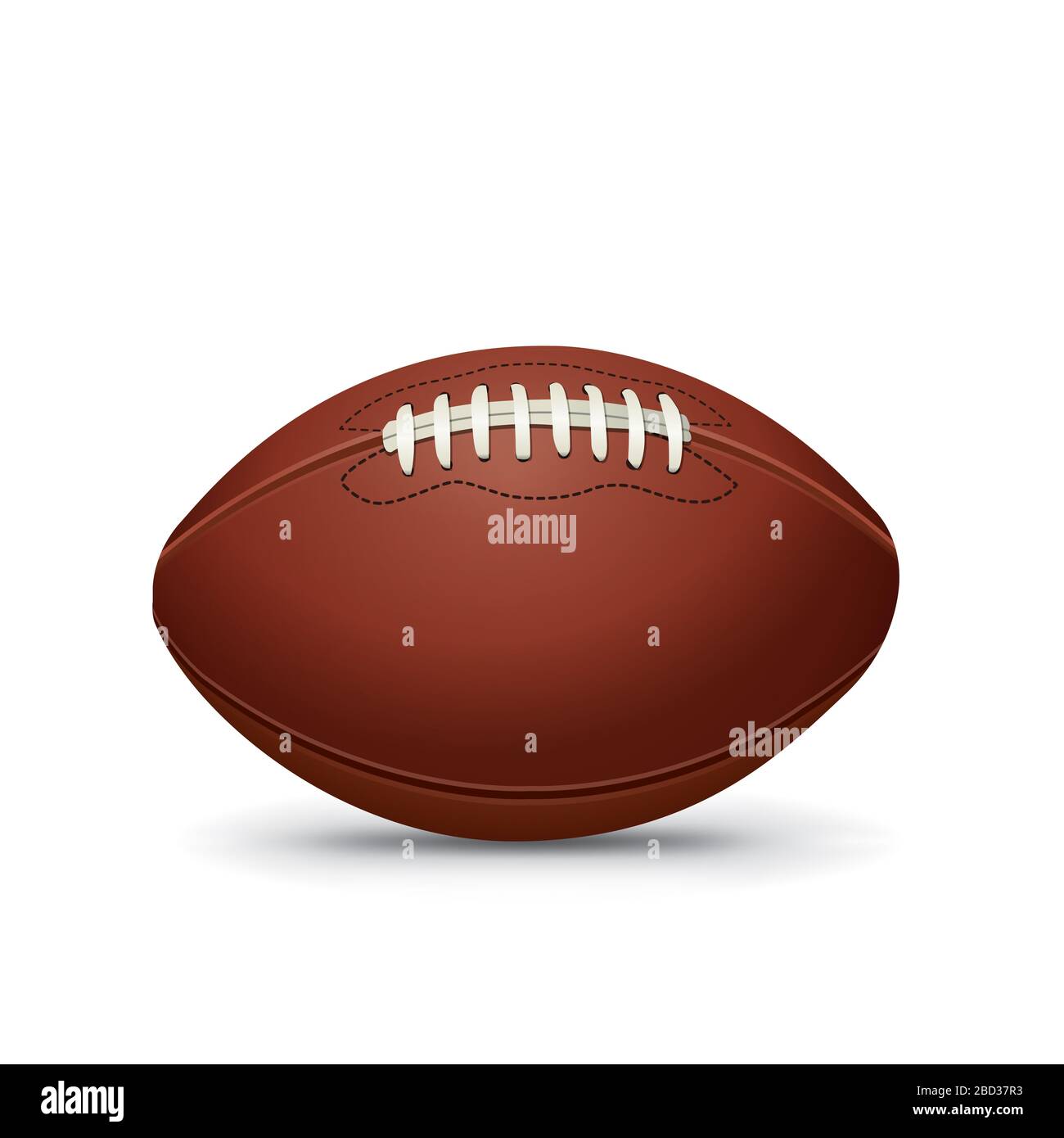 Un calcio americano realistico isolato su un sfondo bianco illustrazione. Vector EPS 10 disponibile. Foto Stock