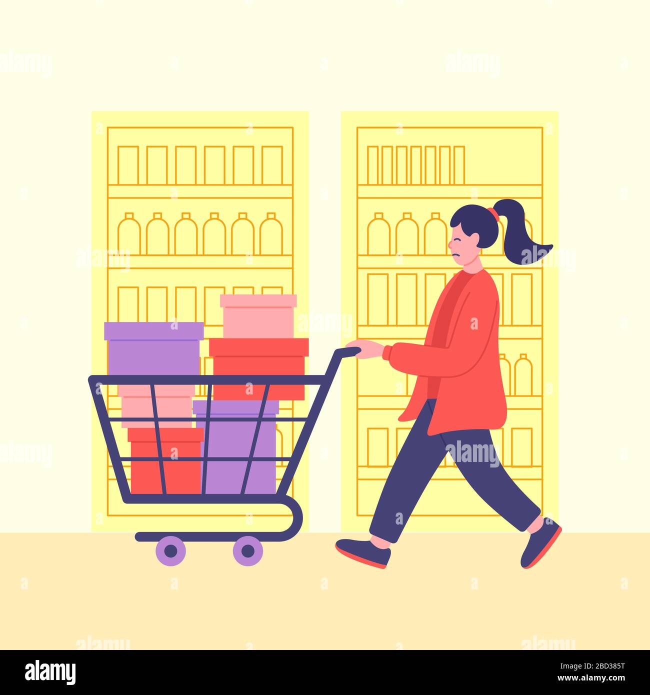 Lavoro da casa, gli uomini lavorano a casa durante l'autoisolamento. Illustrazione lavoro da casa durante l'epidemia di coronavirus. Illustrazione Vettoriale