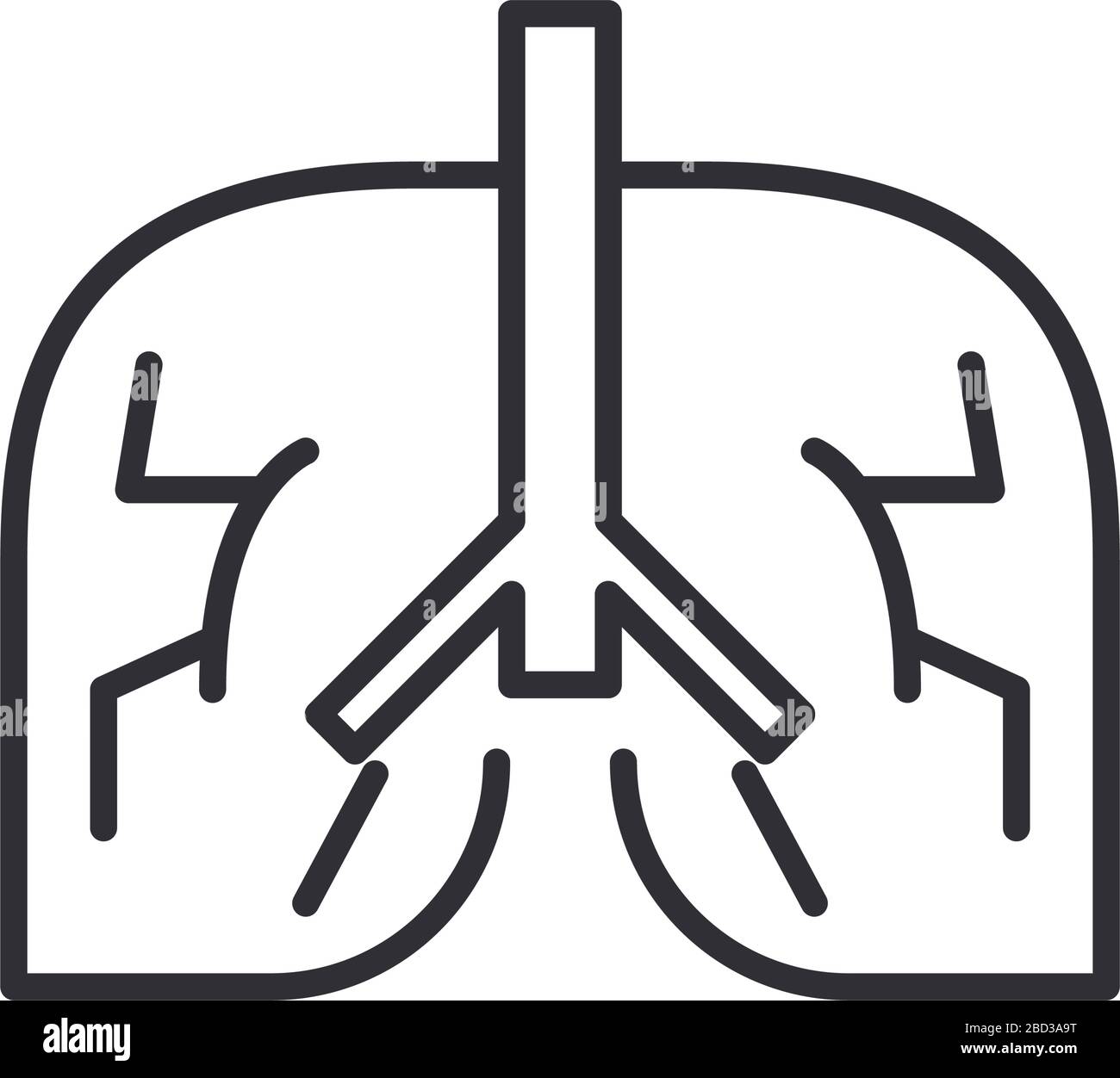 icona dello stile della linea dei polmoni umani Illustrazione Vettoriale