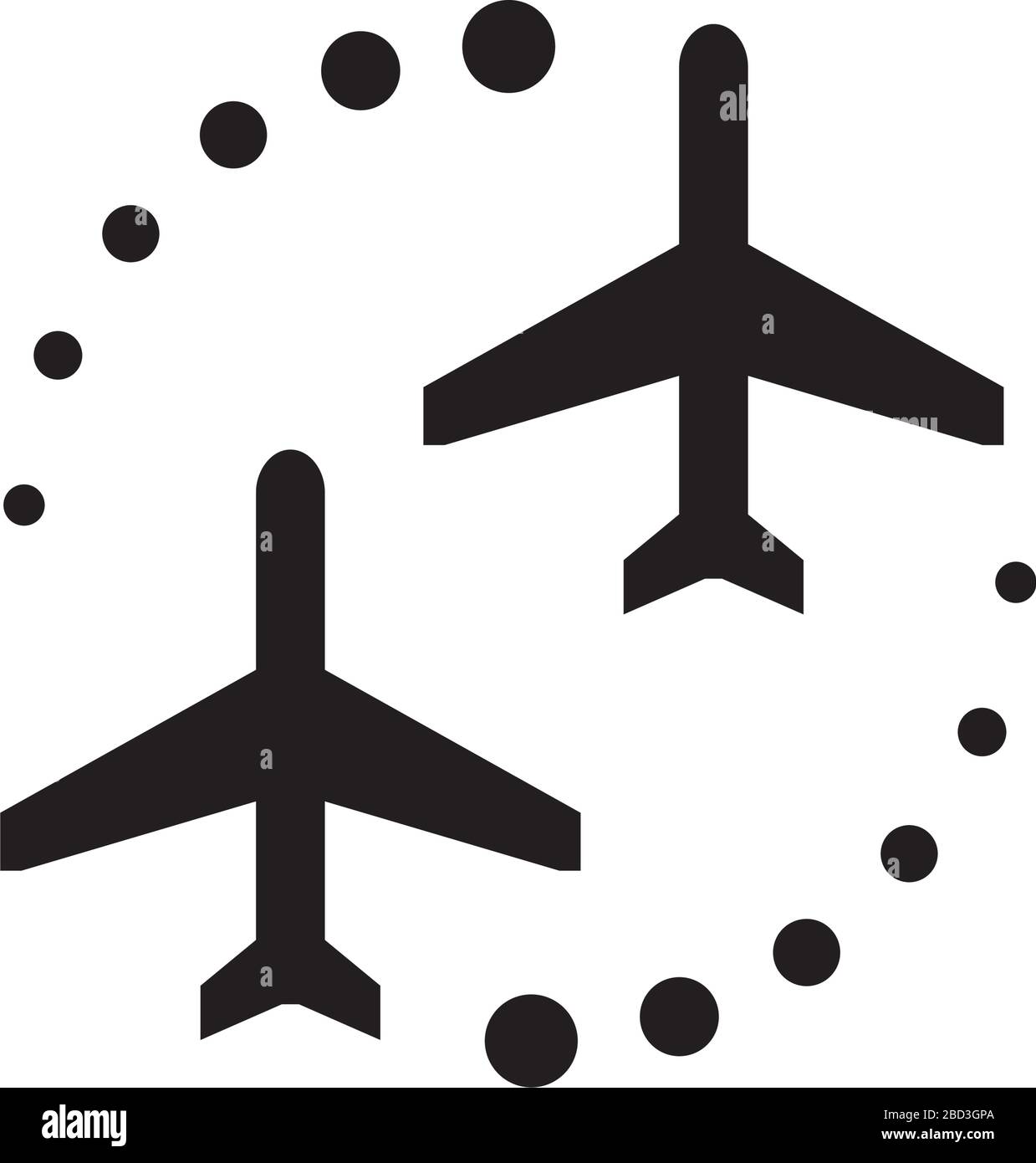 volo di coincidenza, transito, icona di trasferimento / simbolo di informazioni pubbliche Illustrazione Vettoriale