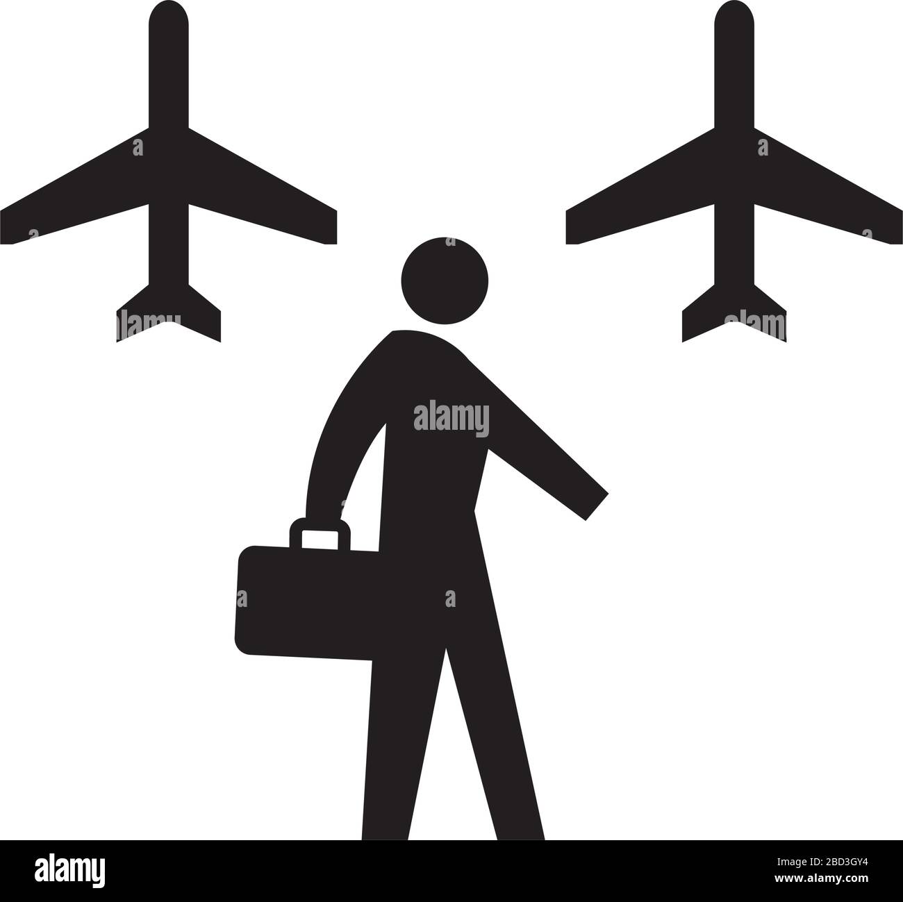 volo di coincidenza, transito, icona di trasferimento / simbolo di informazioni pubbliche Illustrazione Vettoriale