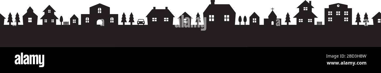 illustrazione della silhouette urbana (senza cuciture) Illustrazione Vettoriale