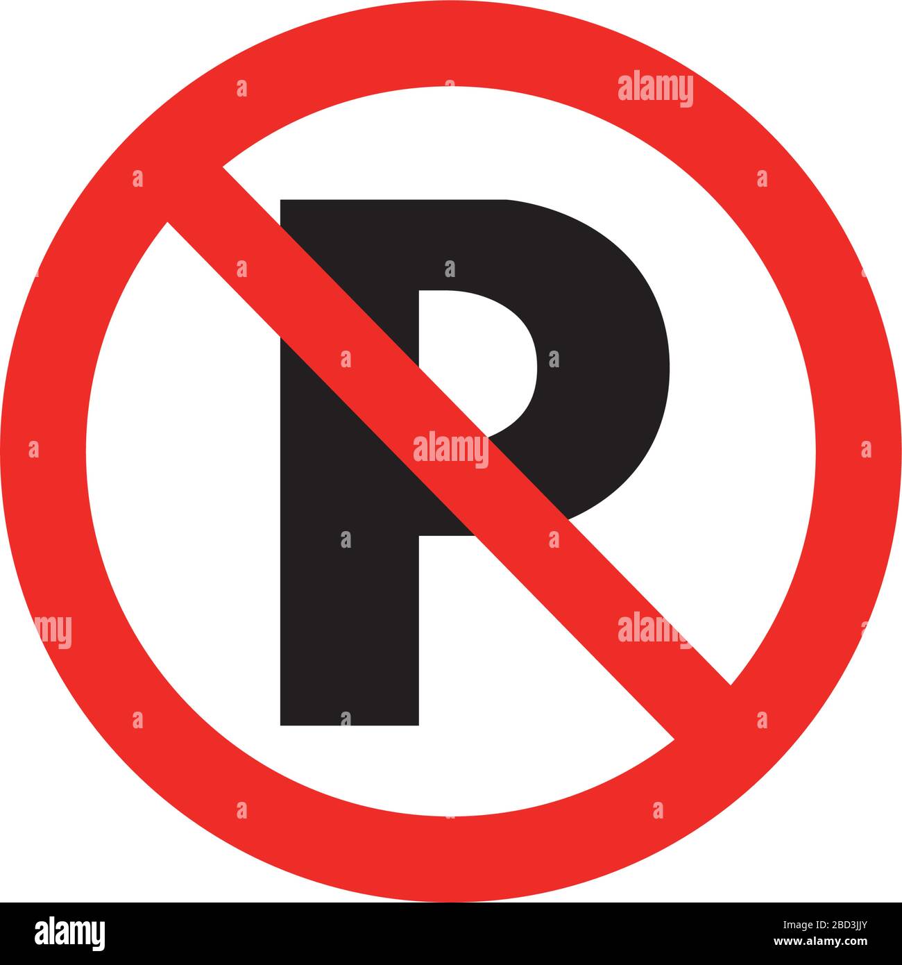 Cartello di divieto (pittogramma) / Nessun parcheggio Illustrazione Vettoriale