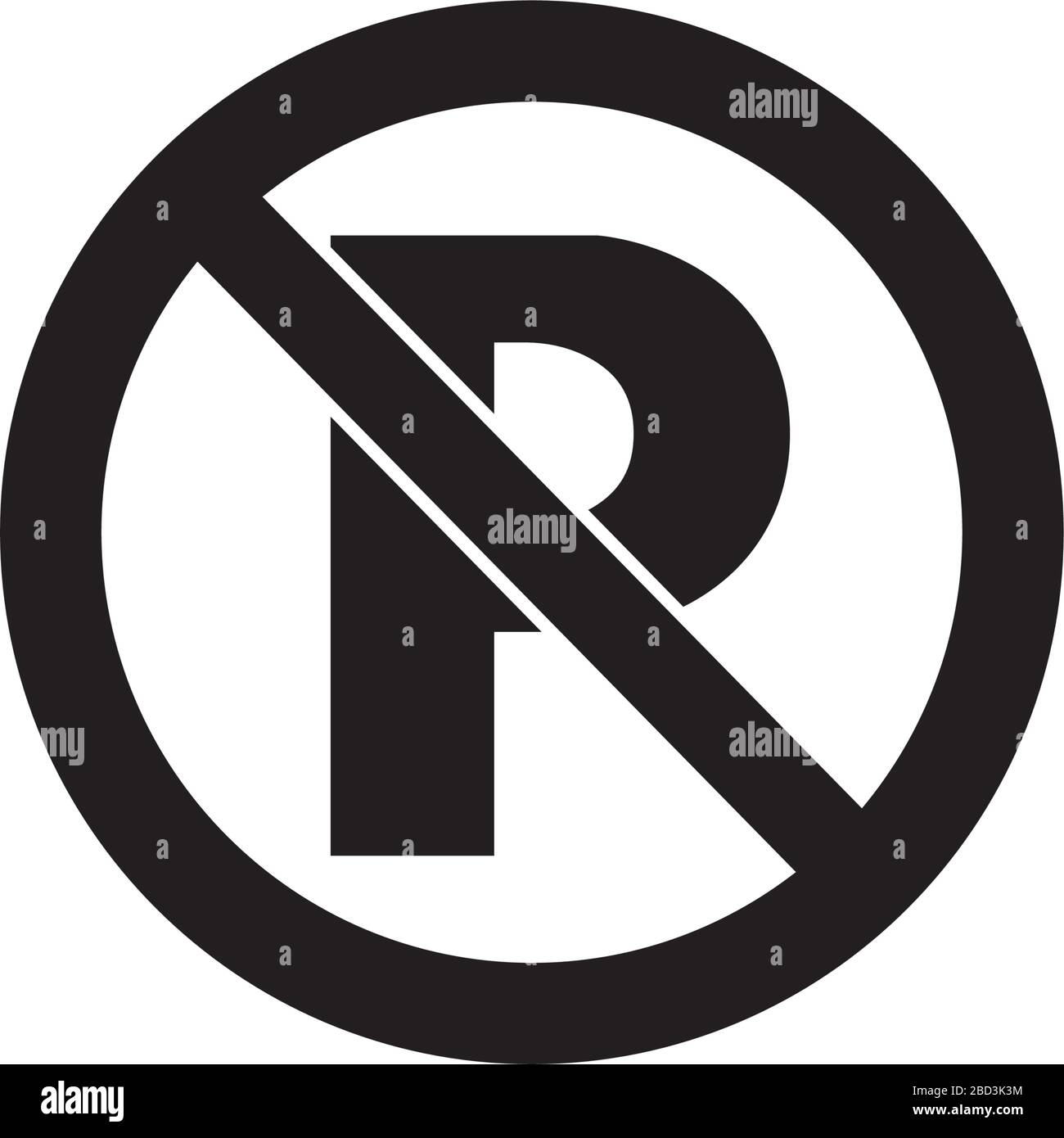 Cartello di divieto (pittogramma) / Nessun parcheggio Illustrazione Vettoriale
