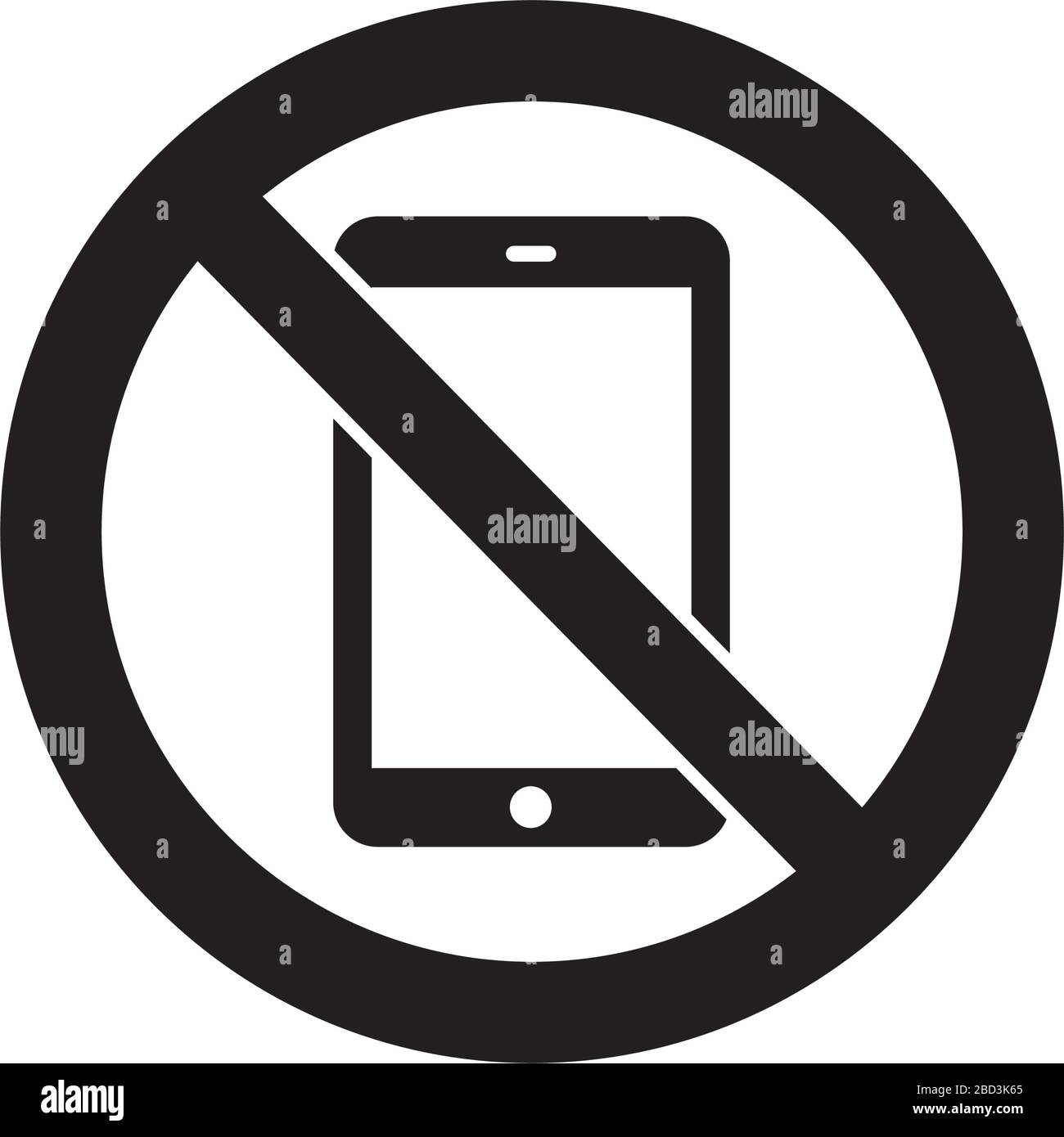 Cartello di divieto (pittogramma) / non utilizzare telefoni cellulari Illustrazione Vettoriale