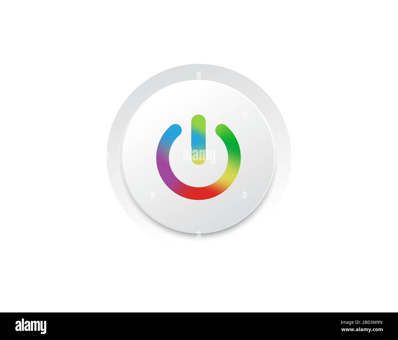 Il tasto icona gradiente rainbow del lettore musicale isolato dal vettore si accende Illustrazione Vettoriale