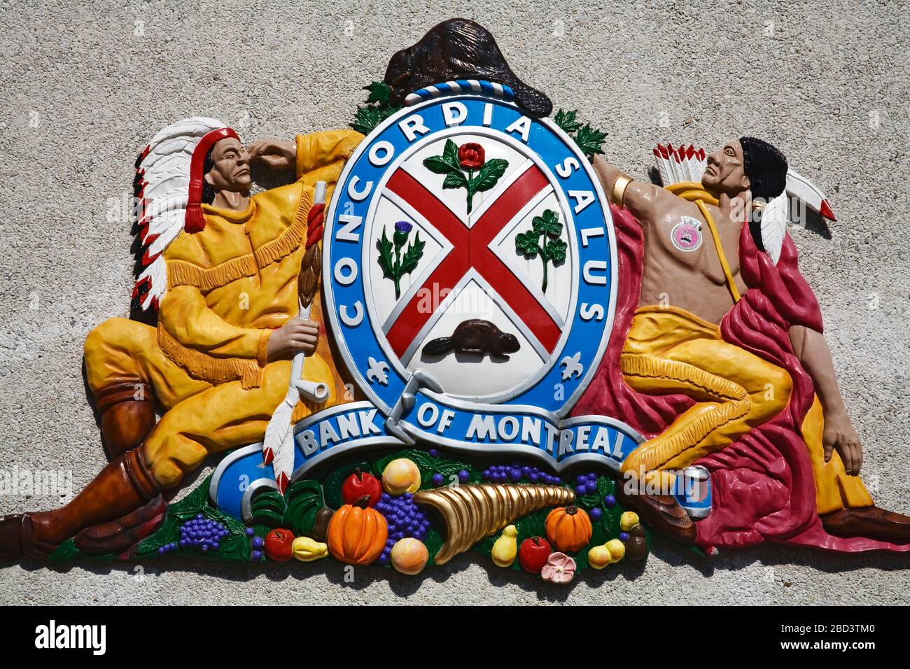 Bank of Montreal Crest, St. John's City, Terranova, Canada Foto Stock