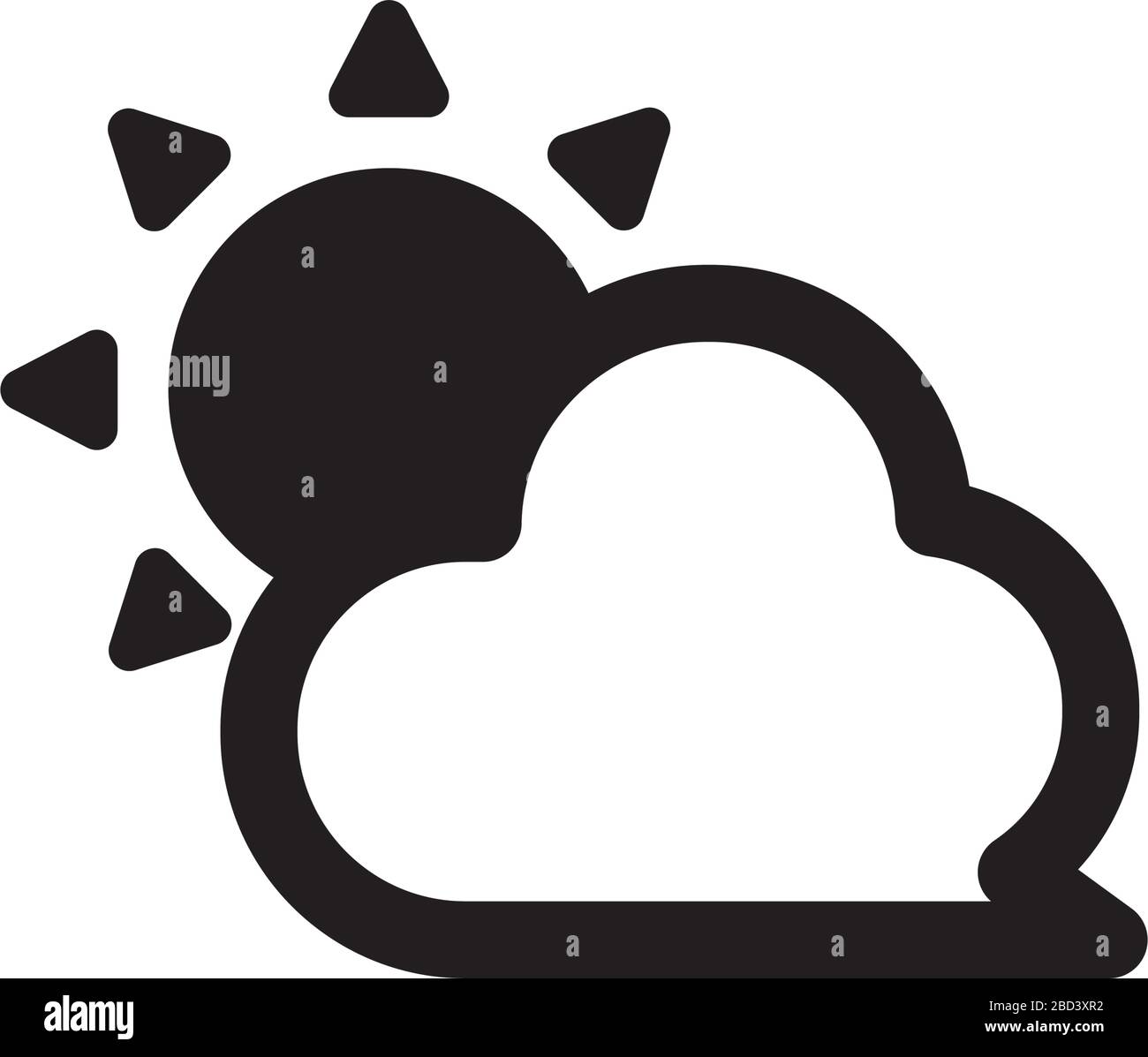 Illustrazione vettoriale icona meteo ( sole e nuvola ) Illustrazione Vettoriale