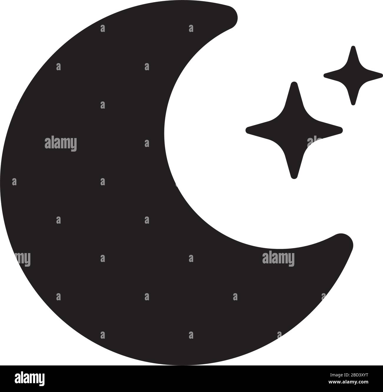 Icona del tempo ( notte ) / ( luna crescente ) Illustrazione Vettoriale