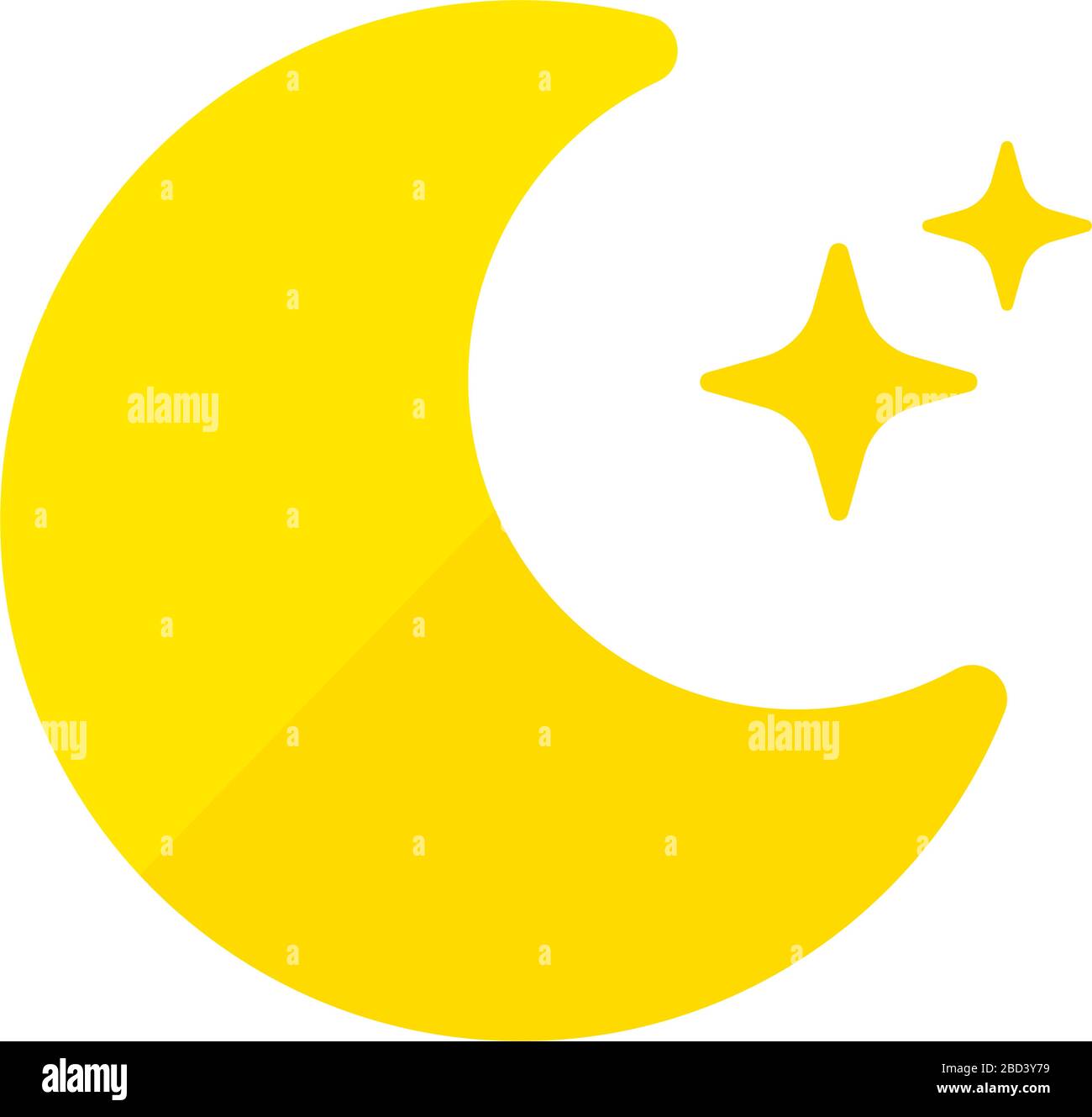 Icona del tempo ( notte ) / versione a colori ( mezzaluna ) Illustrazione Vettoriale