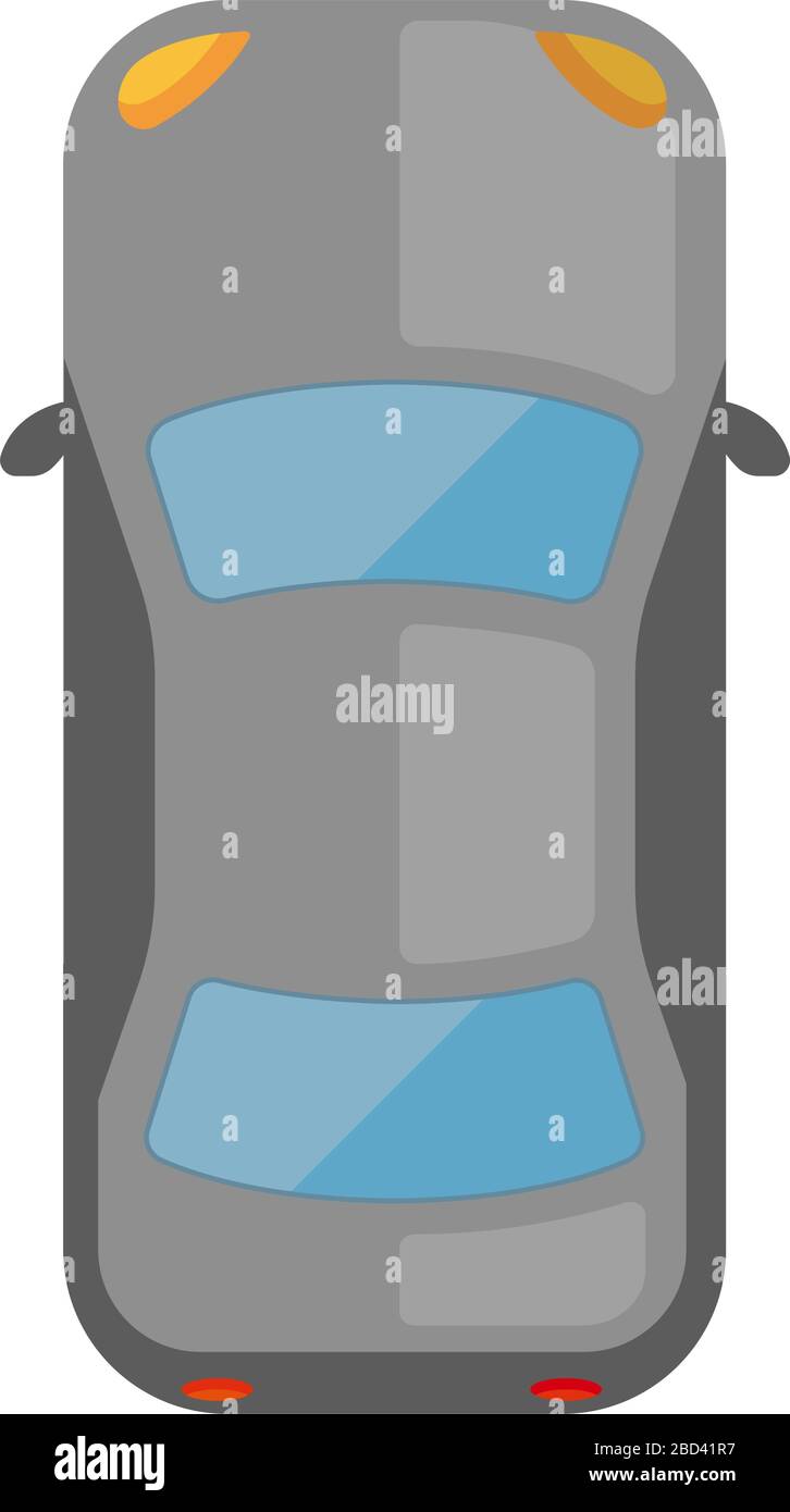 icona vettoriale piatta (vista dall'alto) per auto Illustrazione Vettoriale