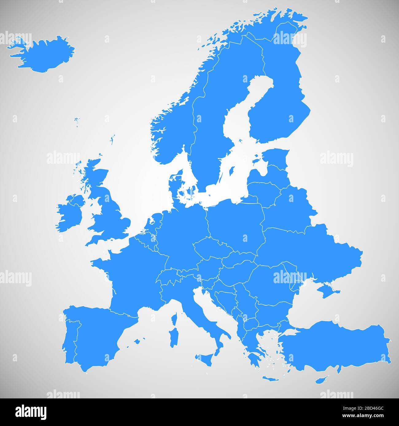 Mappa di Europa Foto Stock