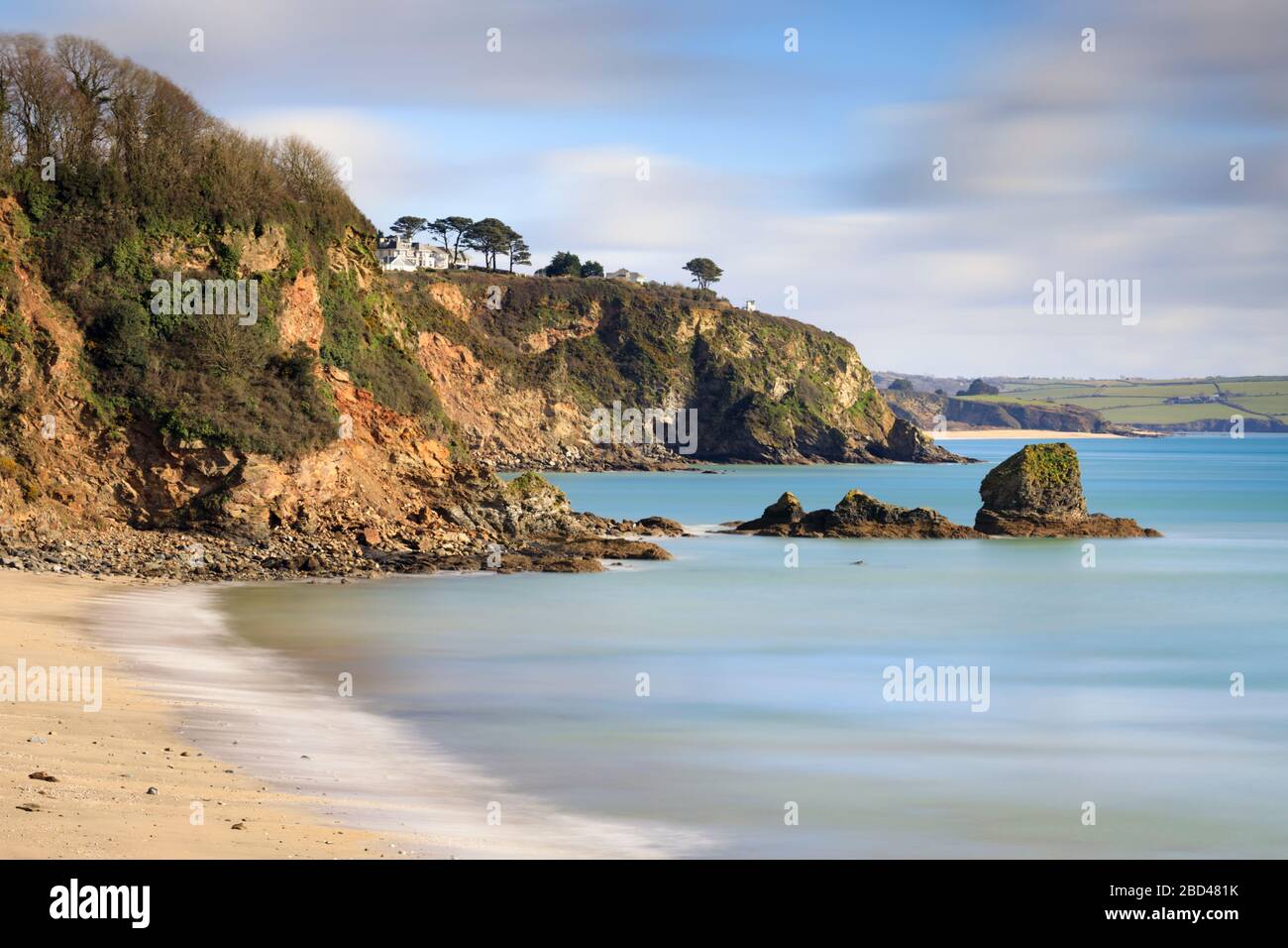 Duporth Beach vicino a Charlestown in Cornovaglia. Foto Stock