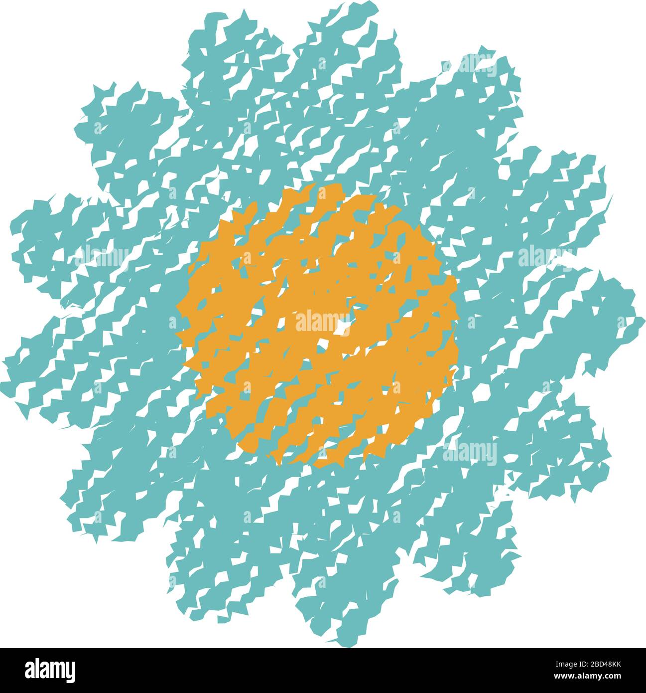 Illustrazione dei fiori (stile di scrittura a mano / tratto di matita colorato) Illustrazione Vettoriale