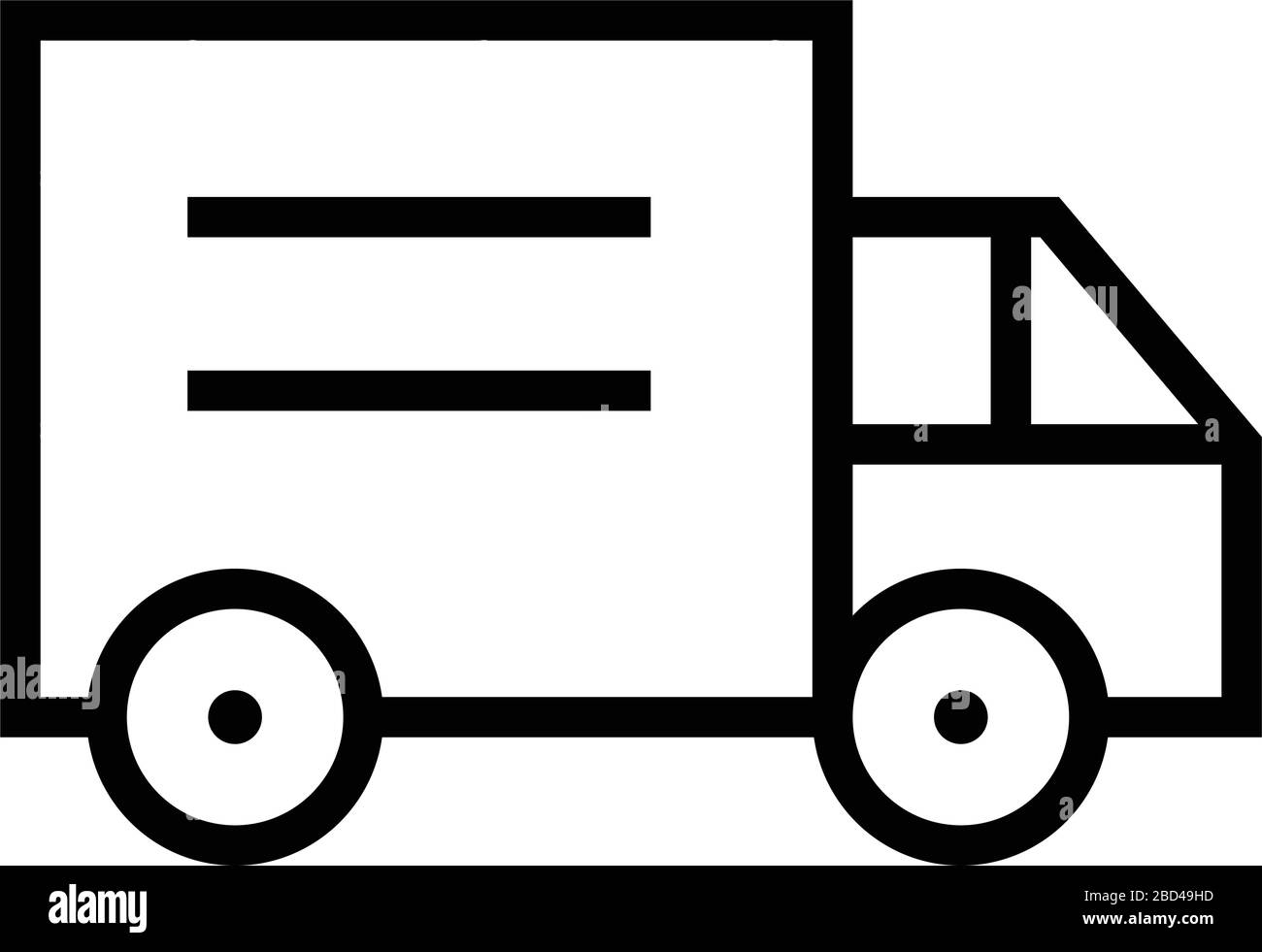 icona vettore sottile e affilato / camion, consegna, trasporto Illustrazione Vettoriale