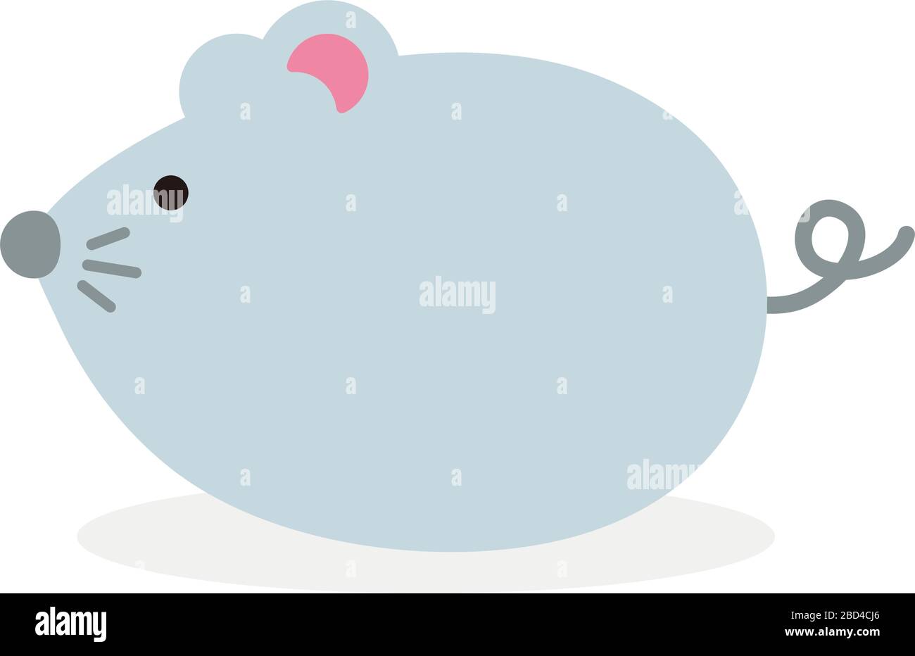 Semplice illustrazione piatta del mouse (ratto) Illustrazione Vettoriale