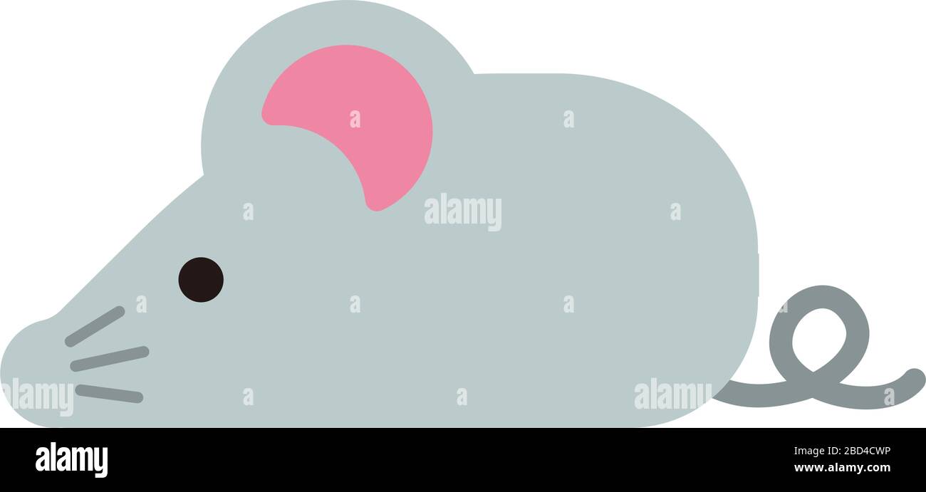 Semplice illustrazione piatta del mouse (ratto) Illustrazione Vettoriale