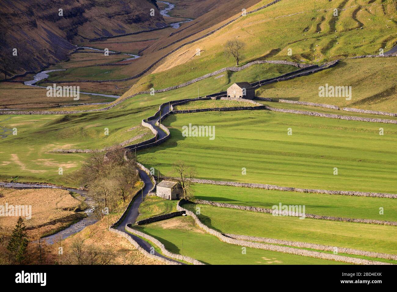 Brootes Lane ad Arncliffe nel Yorkshire Dales National Park Foto Stock