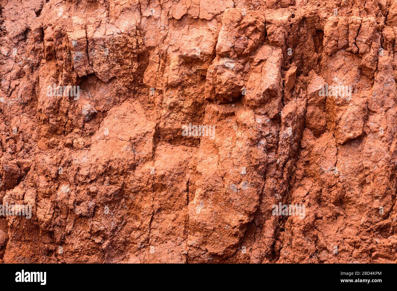 Sabbia rossa argillosa vulcanica ideale per Screensaver e Wallpaper sull'isola di la Gomera. Aprile 15, 2019. La Gomera, Santa Cruz de Tenerife SPAI Foto Stock