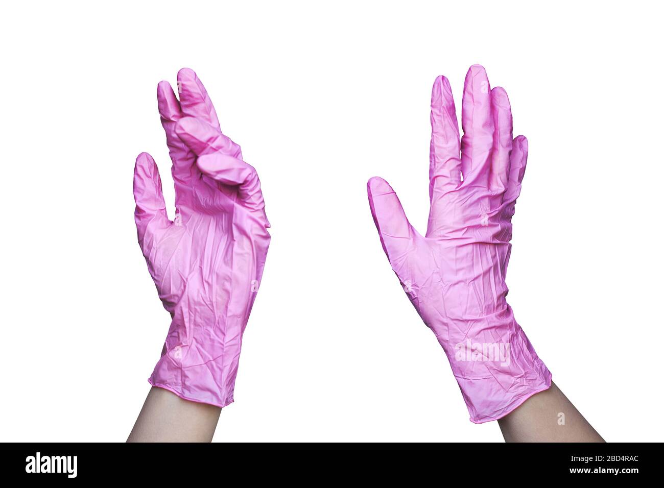 Woman in pink rubber gloves Immagini senza sfondo e Foto Stock ritagliate -  Alamy