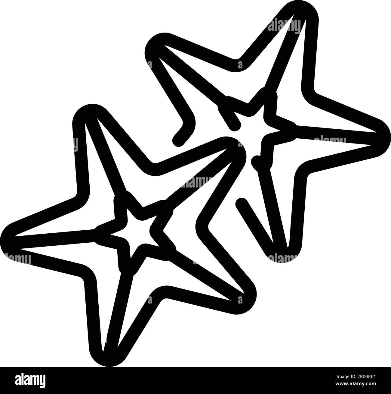 Icona delle stelle marine, stile contorno Illustrazione Vettoriale