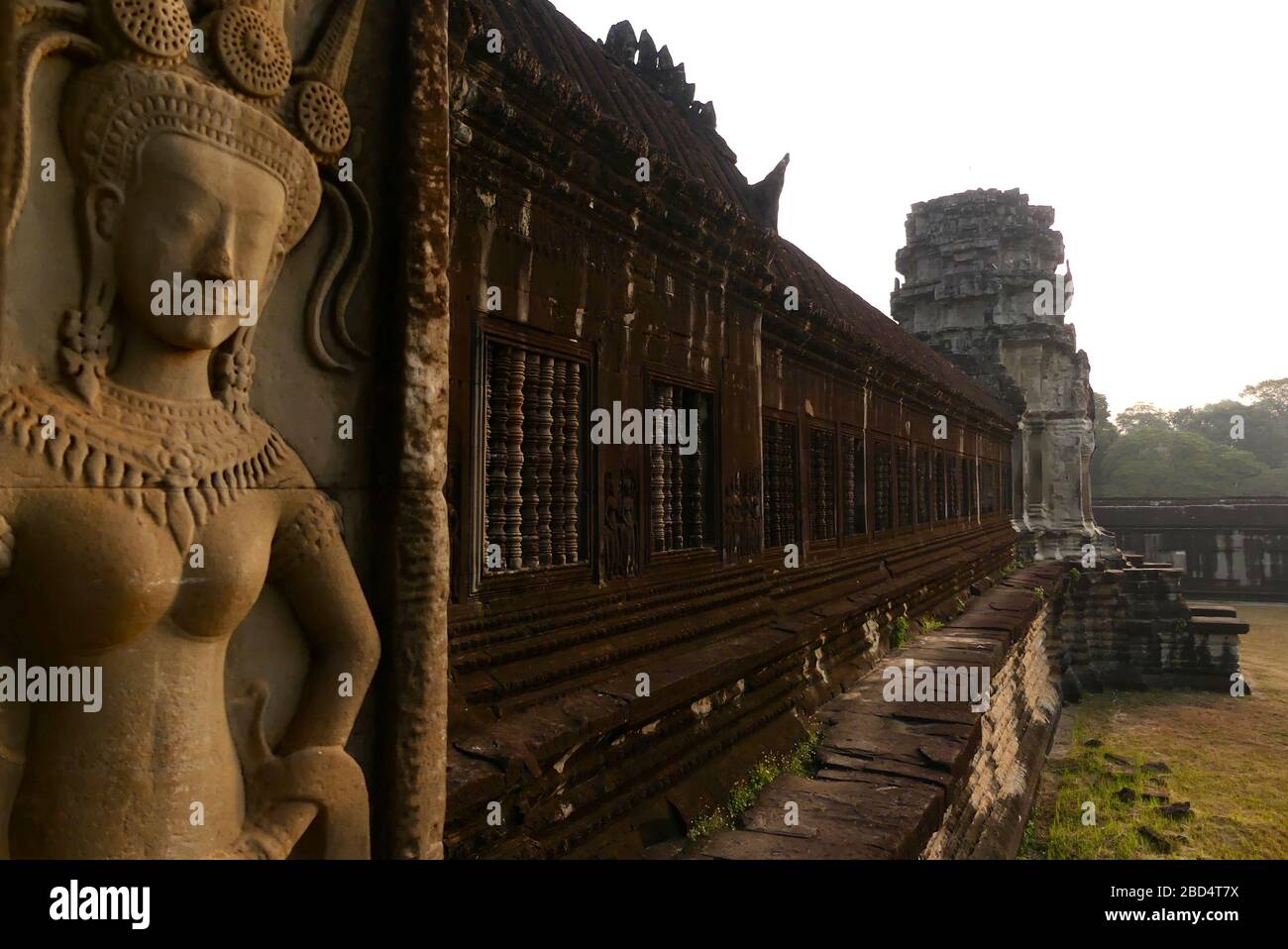 Tempio nel complesso di Angkor Wat, Cambogia Foto Stock