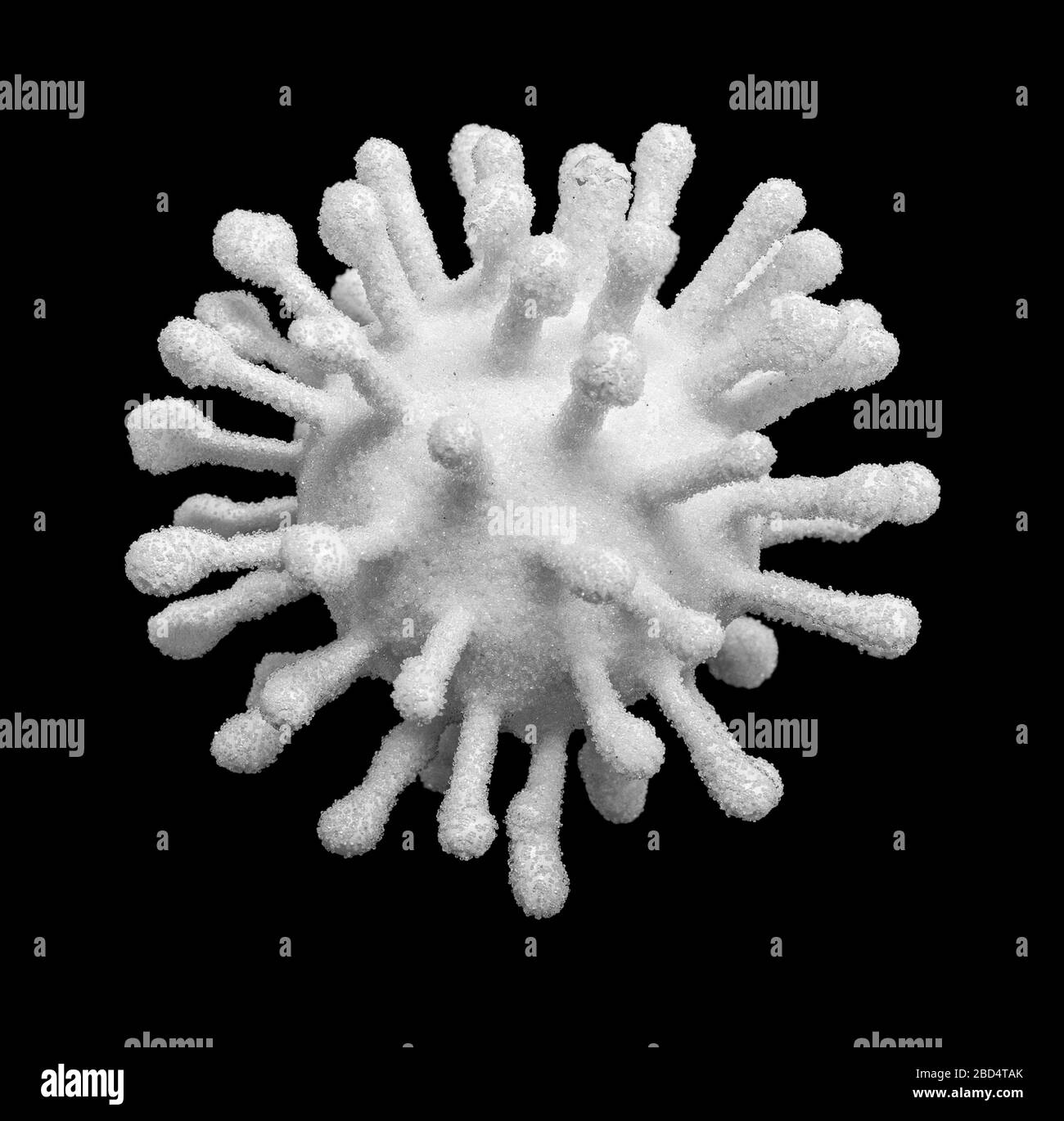 immagine di un virus simbolico in nero Foto Stock