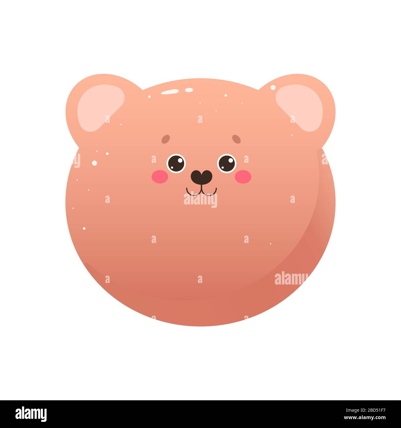 Simpatico orso Kawaii. Animale isolato su sfondo bianco. Illustrazione vettoriale Illustrazione Vettoriale